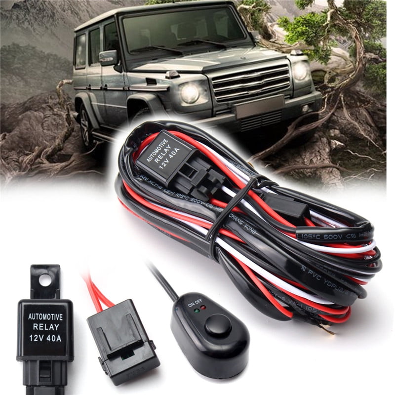car auto driving fog light wiring harness kit 8 2ft led work light bar cable 40a 12v with on off switch Car Stereo Wiring Harness